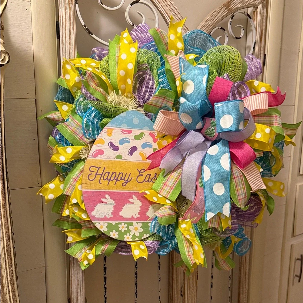 Colorful Easter Bunny Wreath